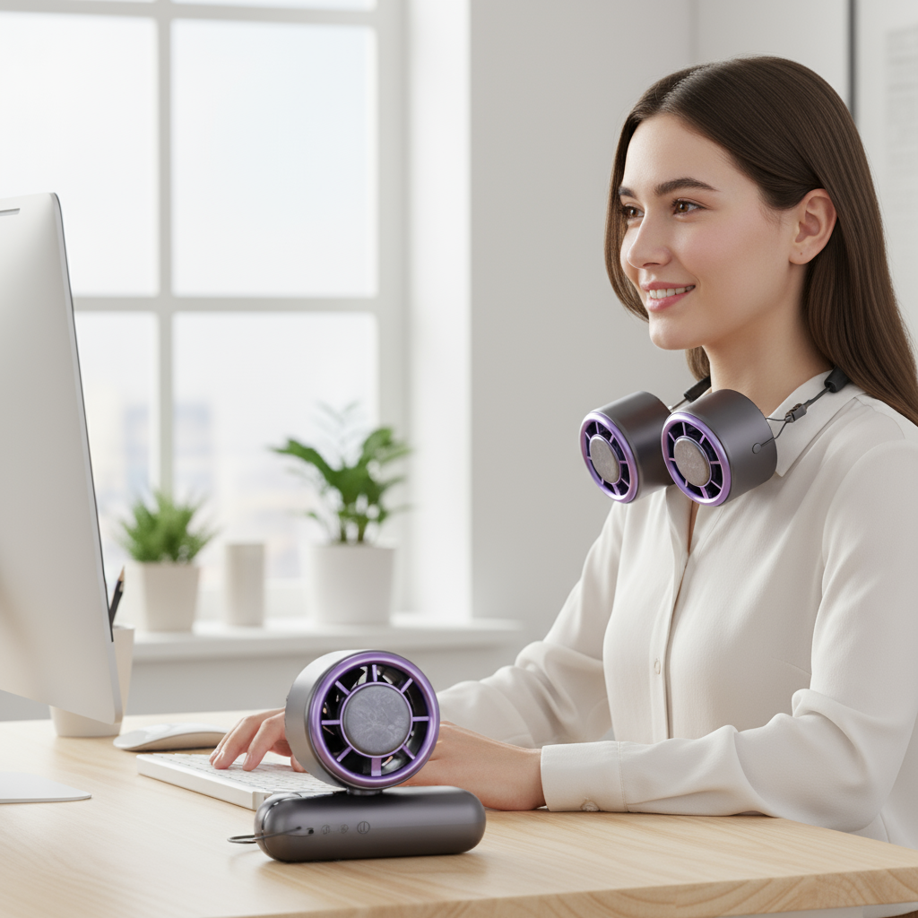 พัดลมมือถือ Turbo รุ่น DS23 ความจุแบตเตอรี่ 8000mAh พร้อมแผ่นระบายความร้อน ICE ให้แรงลมเย็นสบาย