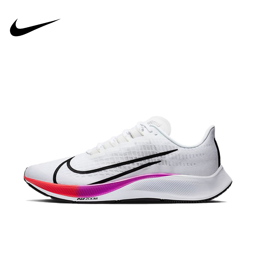 รองเท้าวิ่งมาราธอน Pegasus 37 ทรงต่ํา กันลื่นระดับมืออาชีพ สําหรับทุกเพศ สีขาวรุ้ง BQ9646-103