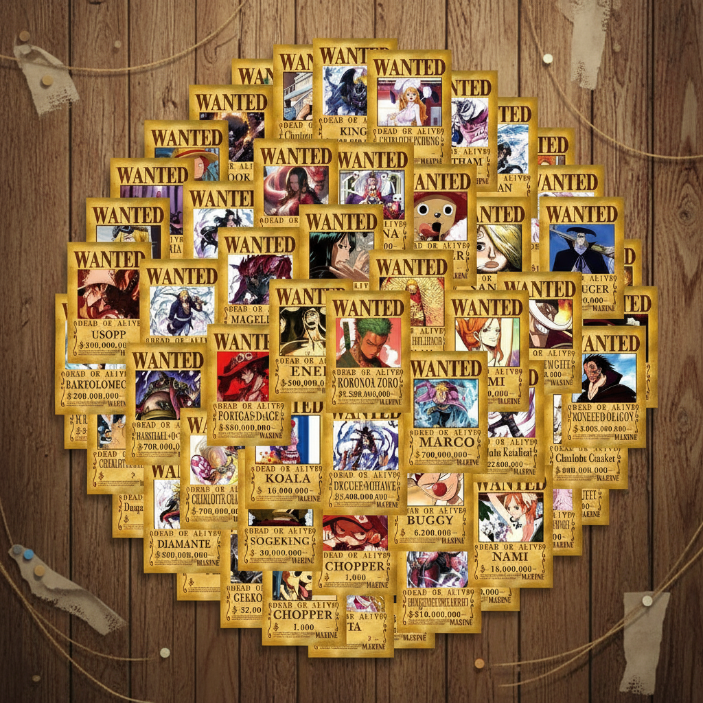 100/50 ชิ้น สติ๊กเกอร์ Wanted - โปสเตอร์อนิเมะ One Piece กันน้ํา ไวนิล ดีคอล สําหรับหมวกกันน็อค จักรยาน กล่องดินสอ
