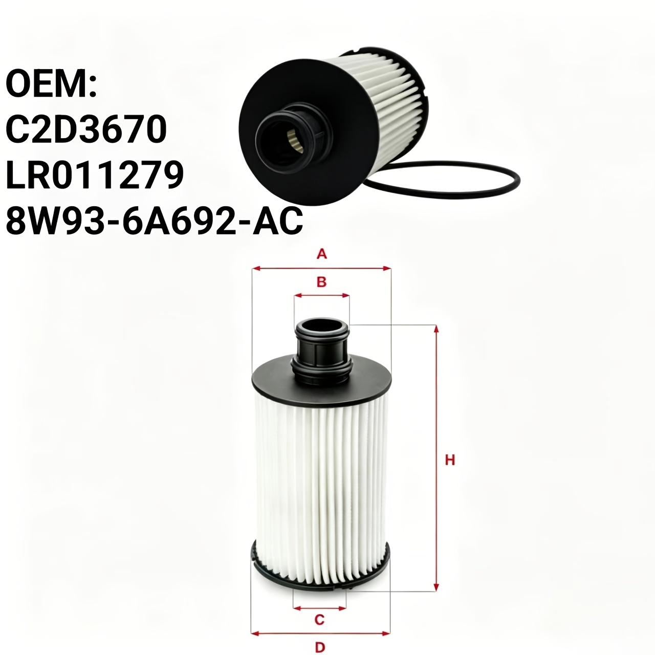 กรองน้ํามันสําหรับ Jaguar Xf 2008-2015 Xj 2009- Xk 2006-2014 Land Rover Lr011279 8w93-6a692-ac