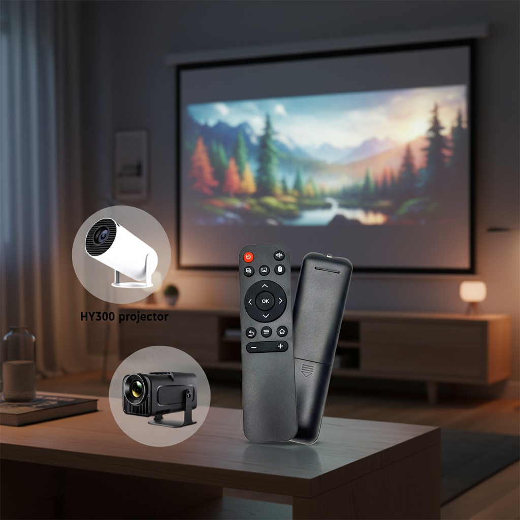 รีโมทคอนโทรลอินฟราเรดอเนกประสงค์สําหรับ HY30 Pro TV และ HY320 Projector, ใช้ได้กับทุกรุ่น