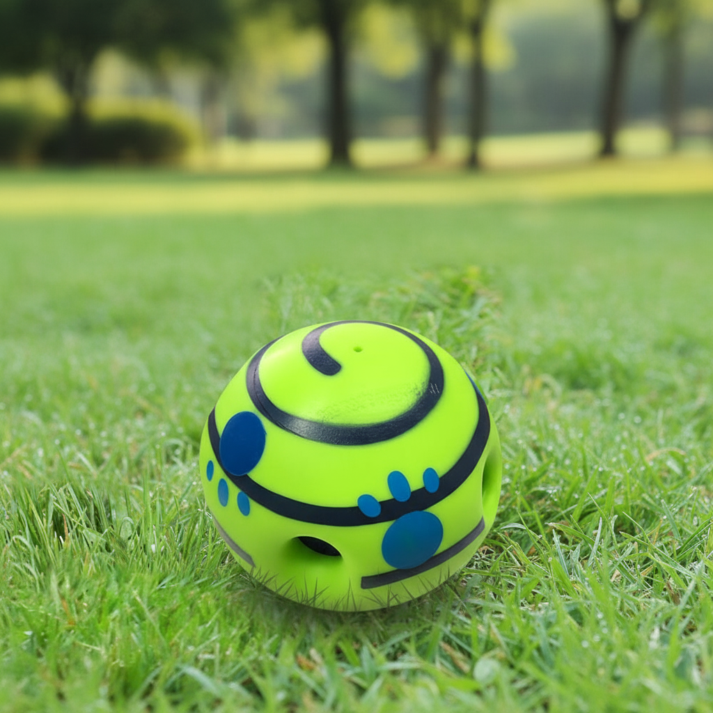 ของเล่นลูกบอล Wobble Wag Giggle Ball สําหรับสุนัขมีเสียงตลกสําหรับสัตว์เลี้ยงโดย Pawjoy