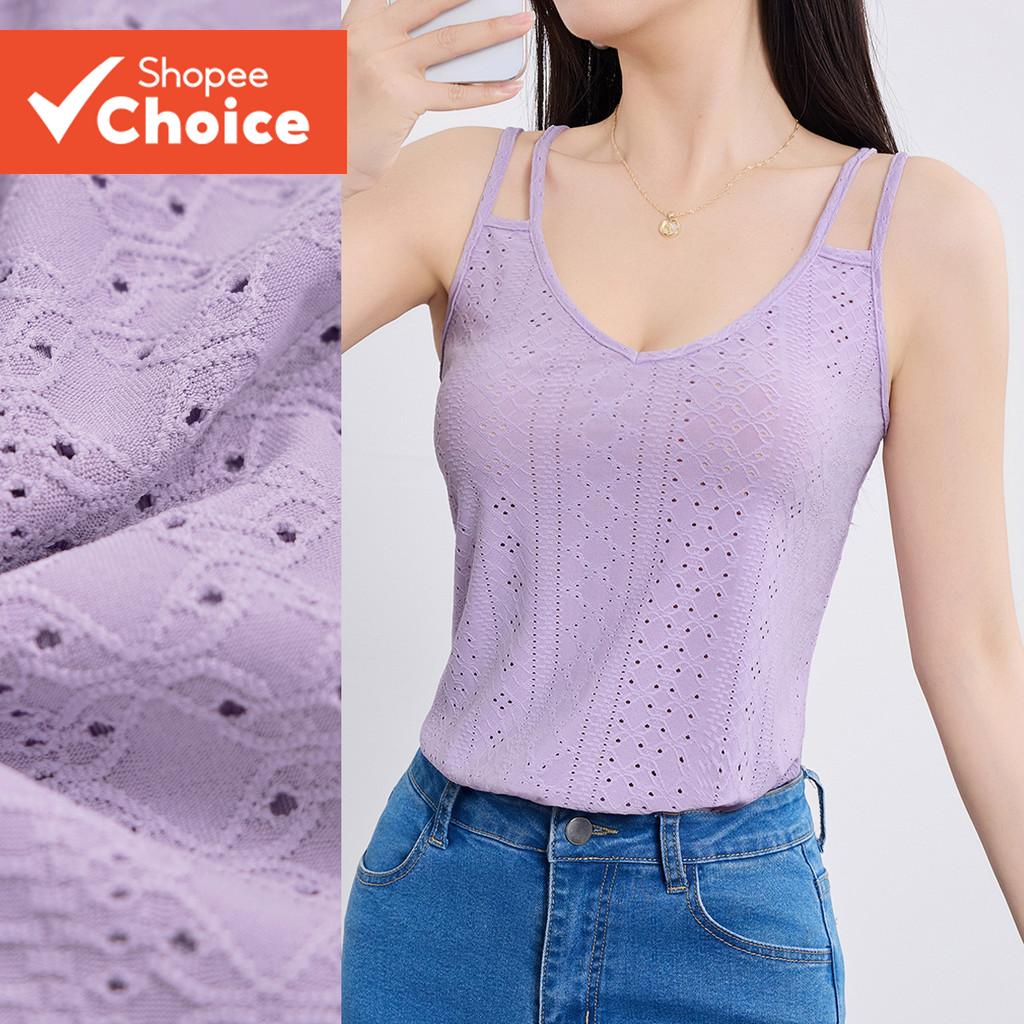 ผู้หญิงลําลองธรรมดาเย็นไหล่ Jacquard เสื้อกล้าม L129ED657