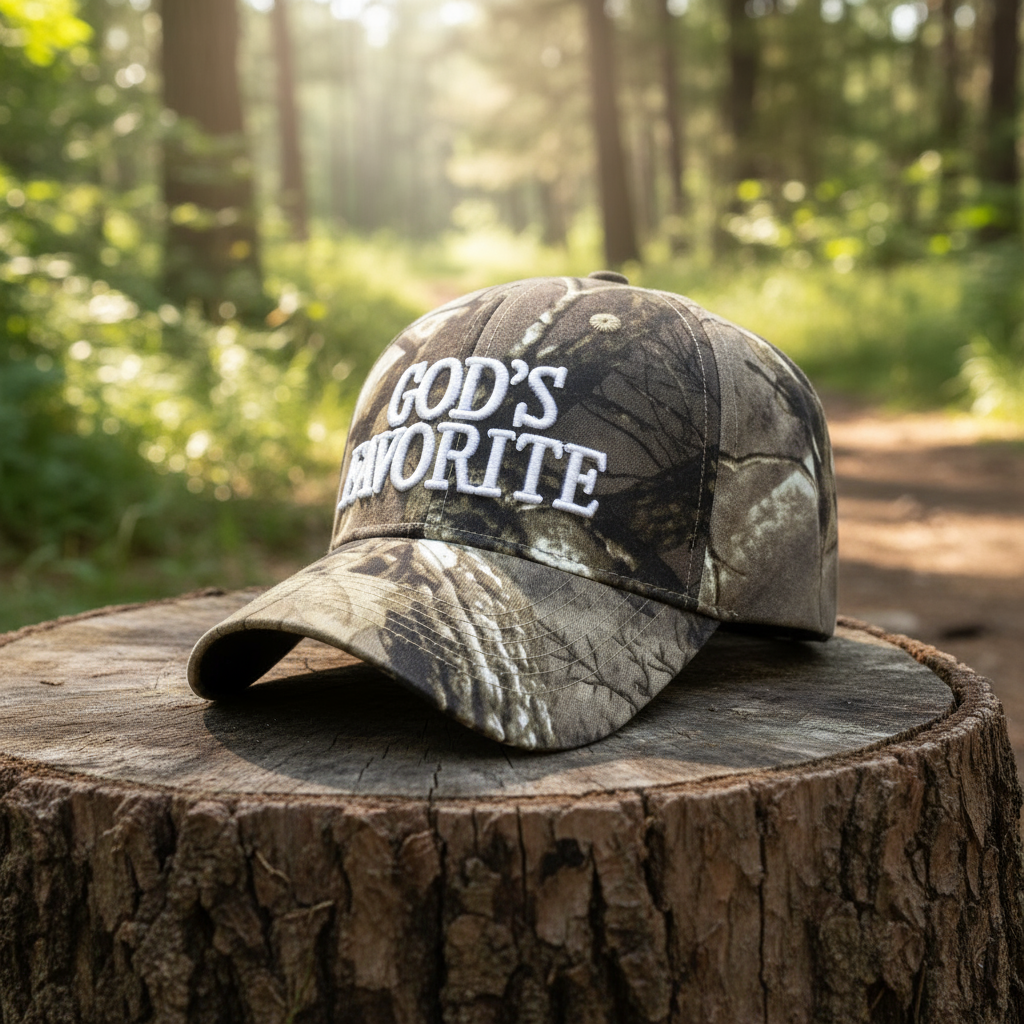 หมวกฮิปฮอป Unisex GOD'S FAVORITE ลายพราง ปรับขนาดได้ สําหรับใช้กลางแจ้งในฤดูใบไม้ผลิและฤดูใบไม้ร่วง