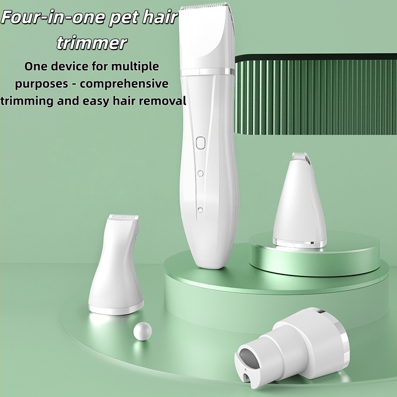 Four in One Pet Grooming Trimmer ชาร์จล้างทําความสะอาดได้เสียงรบกวนต่ําสําหรับสุนัขแมว
