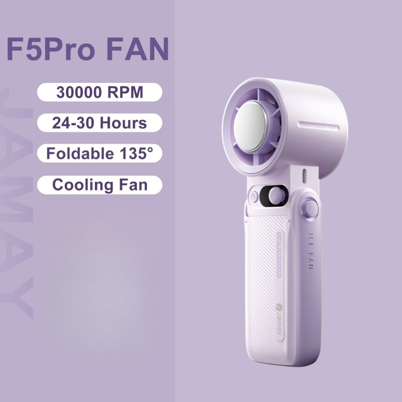 พัดลมพกพา พัดลมมือถือ F5PRO เย็นสบาย ปรับมุมพับได้ 135° เย็นสบายแบบพกพา