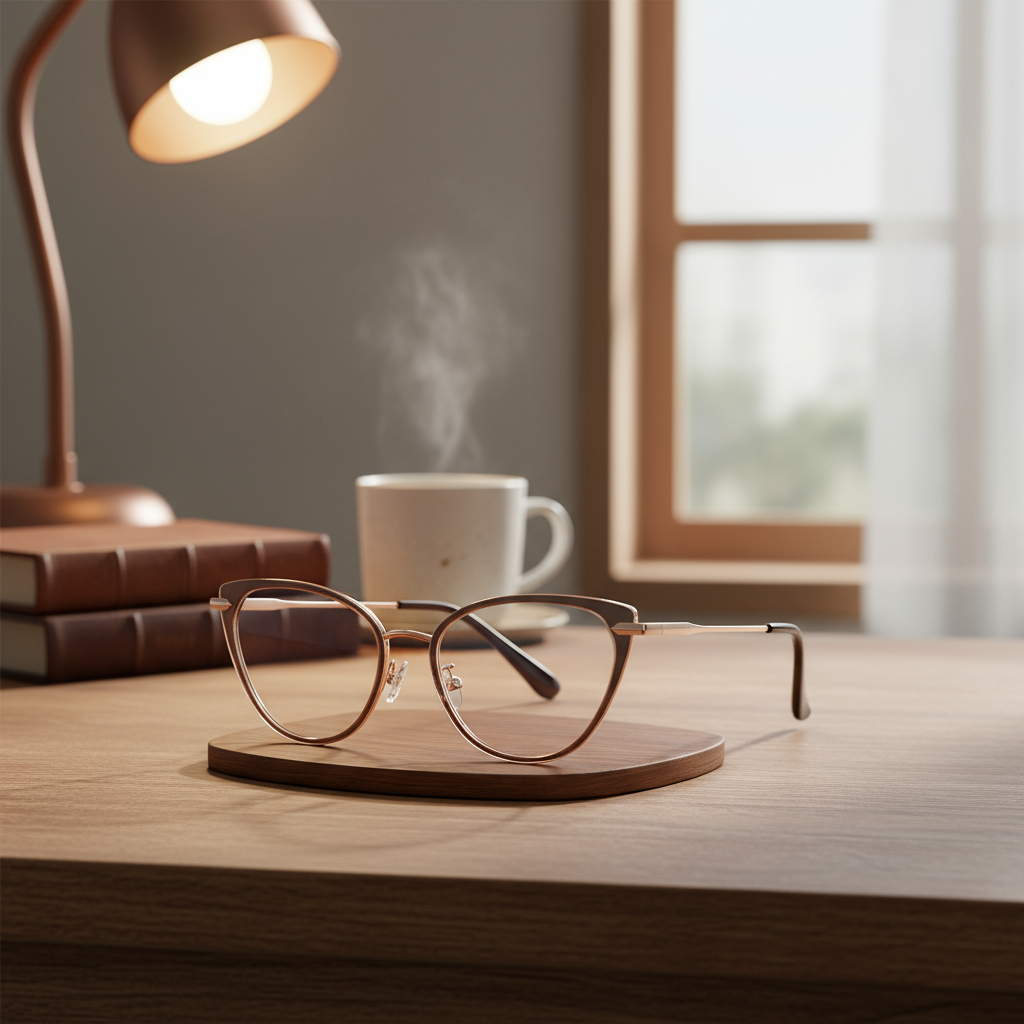 แว่นตาแฟชั่นสไตล์แคทอายสําหรับผู้หญิง กรอบโลหะ ค่าสายตาสั้น -0.50 ถึง -6.00 ป้องกันแสงสีฟ้า เปลี่ยนส