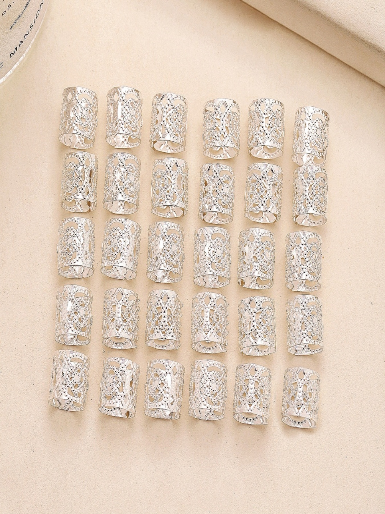 โลหะเปิด Hoop Dreadlock Cuffs Braiding แหวนต่อผม DIY อุปกรณ์เสริมผม - รูปที่ 3