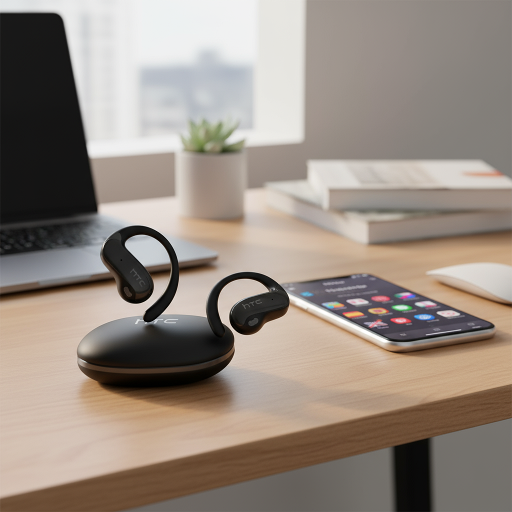 HTC NE19 AI หูฟังแปลภาษาบลูทูธ 5.4 หูฟังไร้สาย HiFi พร้อมไมโครโฟน 135 ภาษา