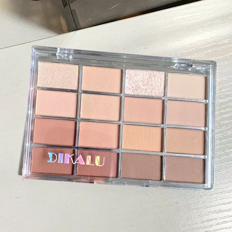 DIKALU พาเลทอายแชโดว์ 16 สี – สีนู้ดเทา-ชมพู น้ําตาลมะพร้าว โทนโลกเป็นกลางทุกวัน ﻿ - รูปที่ 4