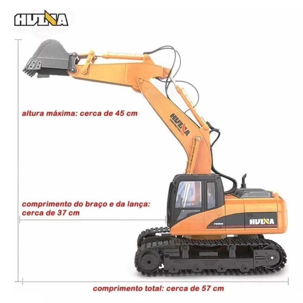 HUINA 1535 รถขุดดินบังคับวิทยุ 1:14 9CH ของเล่นยานพาหนะก่อสร้างสําหรับเด็กผู้ชายเล่นในบ้านและกลางแจ้