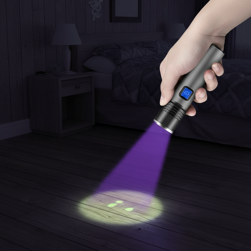 ไฟฉาย UV Blacklight 365nm อัลตราไวโอเลต ซูมได้ สําหรับตรวจจับคราบปัสสาวะของสัตว์เลี้ยงและการบ่ม