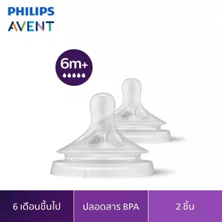 Philips AVENT จุกนม Natural Response ซิลิโคน จุกเสมือนเต้านม สำหรับ 3-9 เดือน ระดับ 4/5/6 แพ็ค 2 ชิ้น