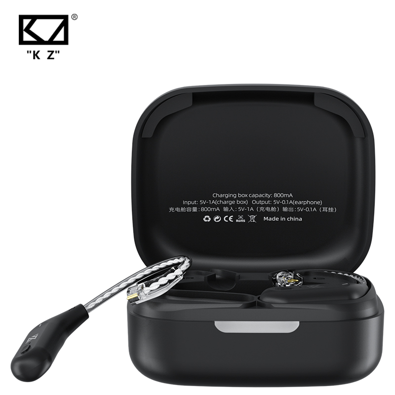 หูฟังบลูทูธไร้สาย KZ AZ09 HD อัปเกรดสายคล้องหู HIFI พร้อมกล่องชาร์จ ใช้กับ KZ EDXPRO ZSNPRO ZS10PRO