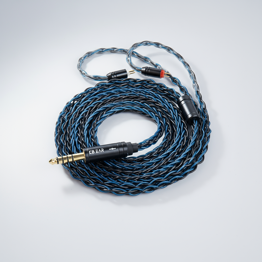 สายเคเบิลงอ 8 แกน KBEAR ST12 4N OFC ชุบเงิน พร้อมหัวเชื่อมต่อ MMCX/2PIN/QDC สําหรับหูฟัง HiFi IEMs แ