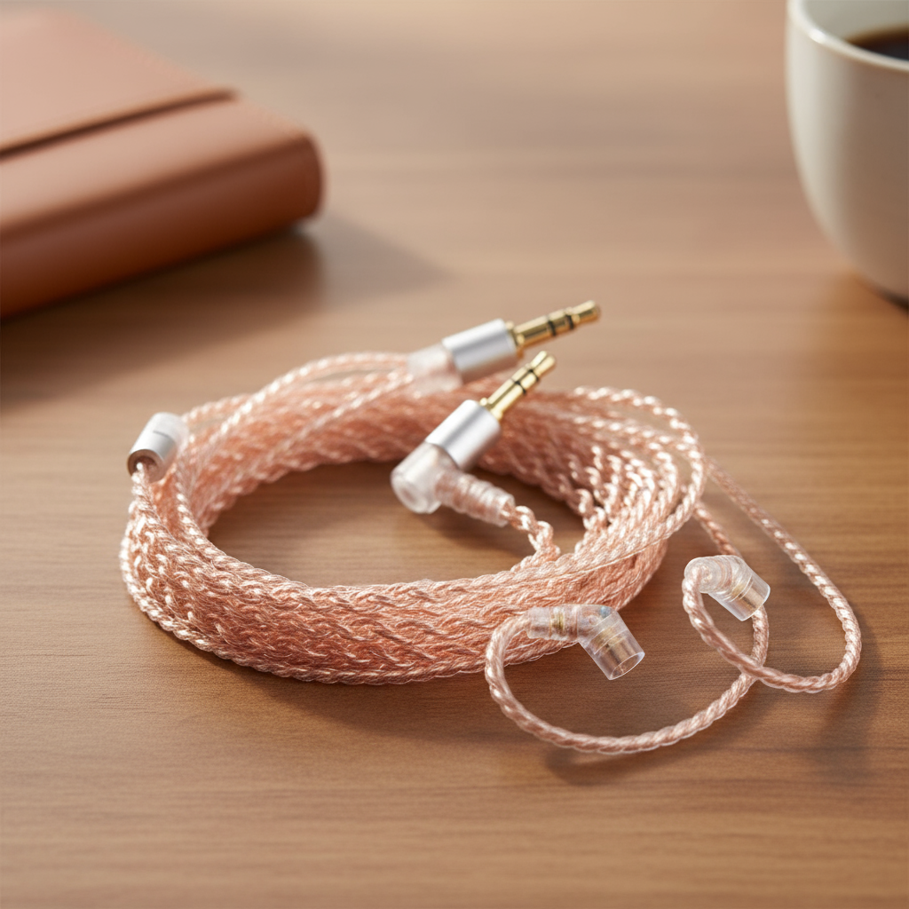 สายหูฟัง IEM ทองแดงบริสุทธิ์ 4 แกน แบบเปลี่ยน พร้อมปลั๊ก 3.5 มม. สําหรับหูฟัง MMCX QDC TFZ 2PIN เช่น KZ ZST ZSN PRO X EDX PRO ZS10 PRO DQS AS10 CCA CRA C10 KS1 KS2
