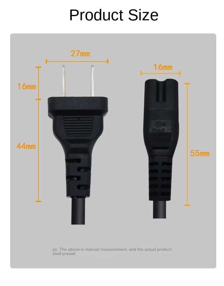 สายไฟฟ้า US 1.5M ปลั๊ก 2 ขา IEC320 C7 สําหรับต่อขยายไฟชาร์จแล็ปท็อป Dell, เครื่องพิมพ์ Canon Epson, วิทยุ, ลําโพง, PS4, XBOX, AC - รูปที่ 3