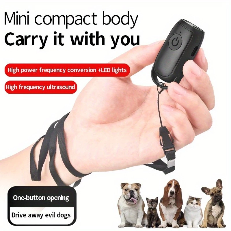 PetGuard Ultrasonic Dog Bark Trainer อุปกรณ์ป้องกันเห่าแบบพกพา USB ชาร์จ LED - รูปที่ 2