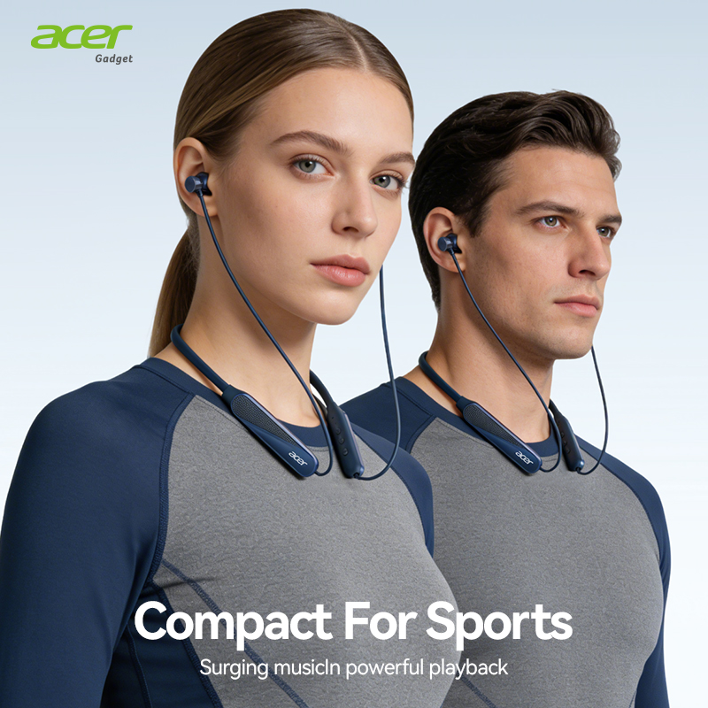 Acer OHR561 หูฟังบลูทูธ 5.4 หูฟังแบบคล้องคอ 10 มม.ไดร์เวอร์เสียงไฮไฟ 20H แบตเตอรี่ Type-C การออกแบบแ