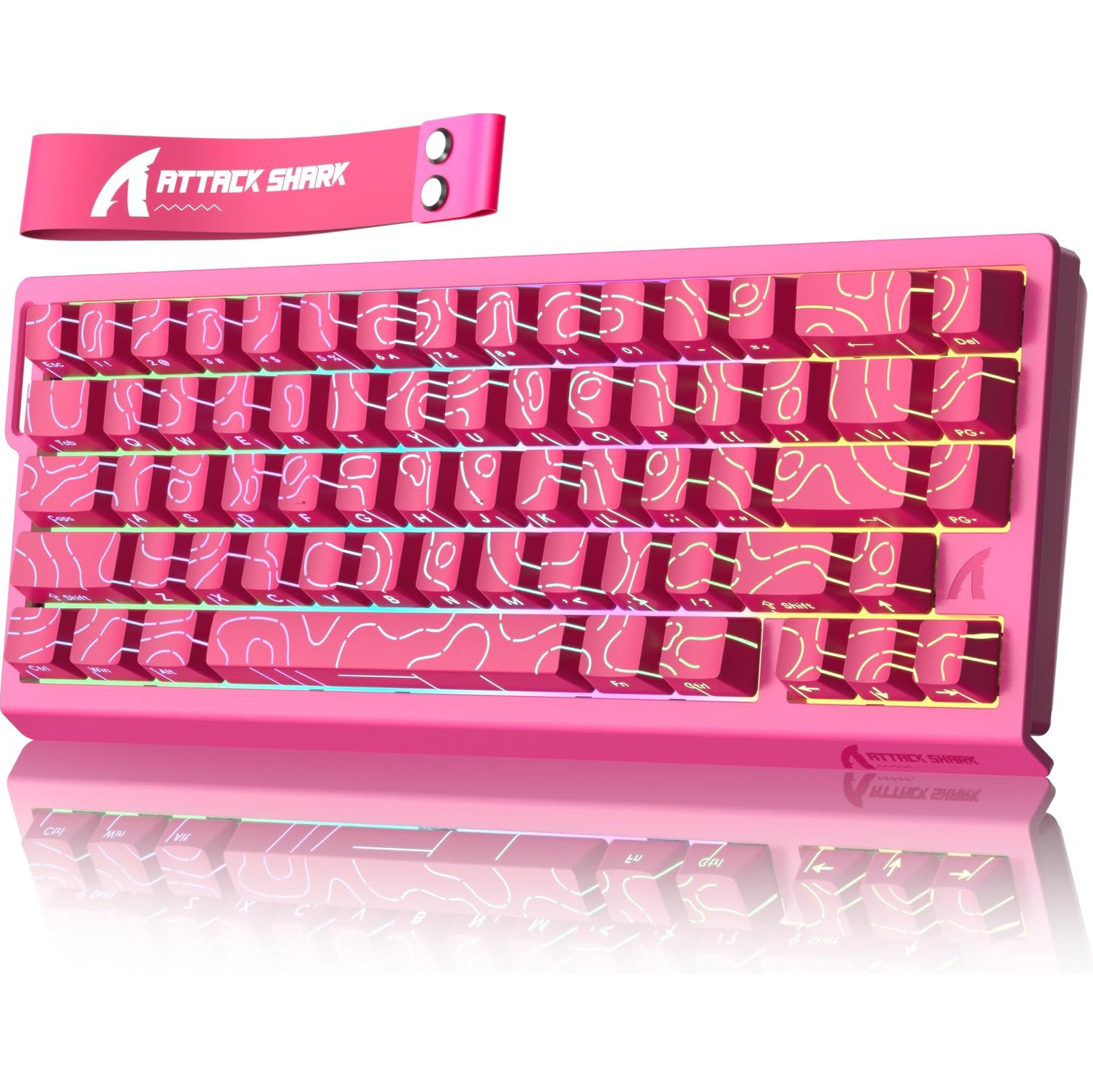 คีย์บอร์ดเกมมิ่งแม่เหล็ก ATTACK SHARK X68HE 8K, คีย์บอร์ด Rapid Trigger RGB