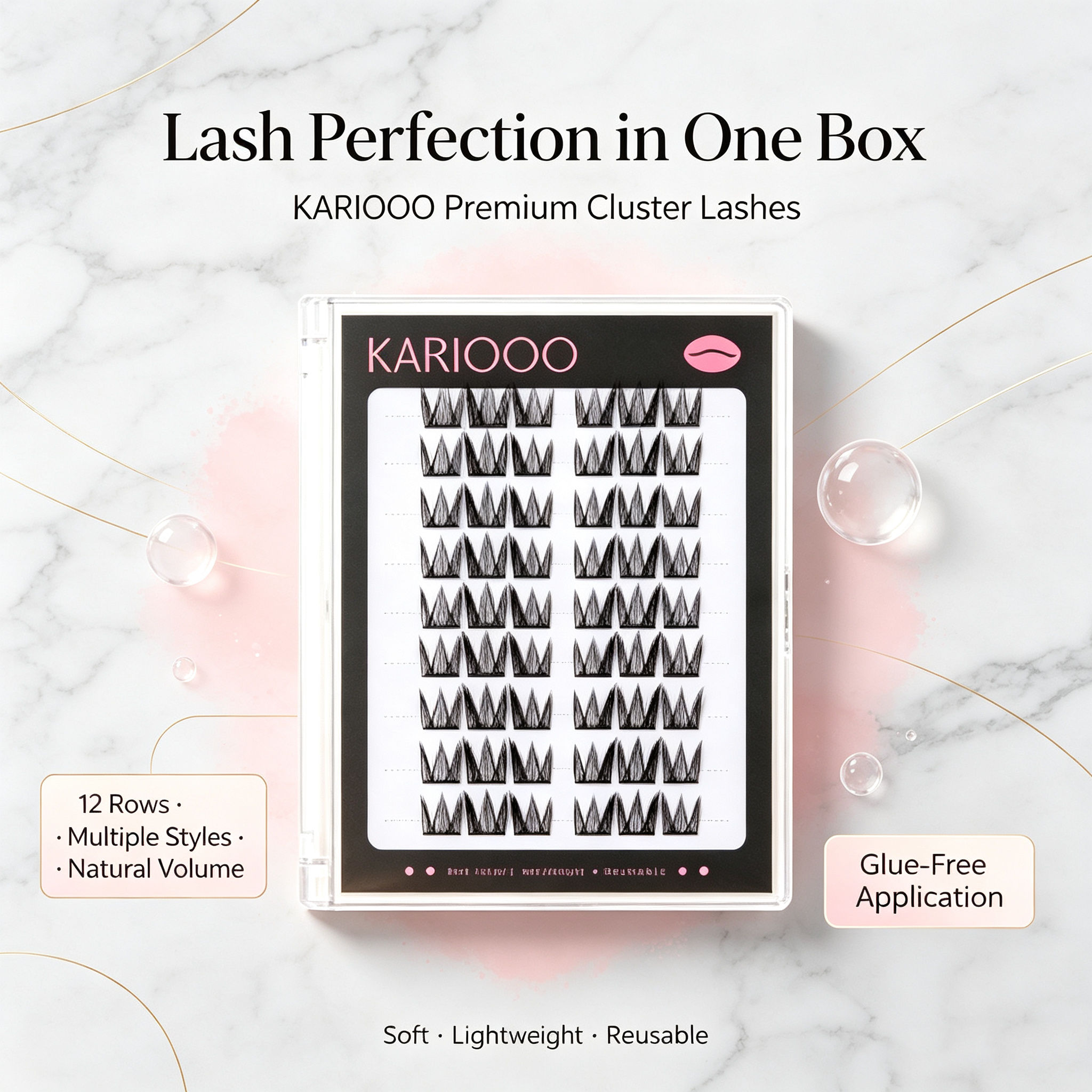 KA60-KA68 Self-Sticking Cat Eye Lashes – 3.0 ลุคบานธรรมชาติ ทาง่ายนํากลับมาใช้ใหม่ทุกวัน