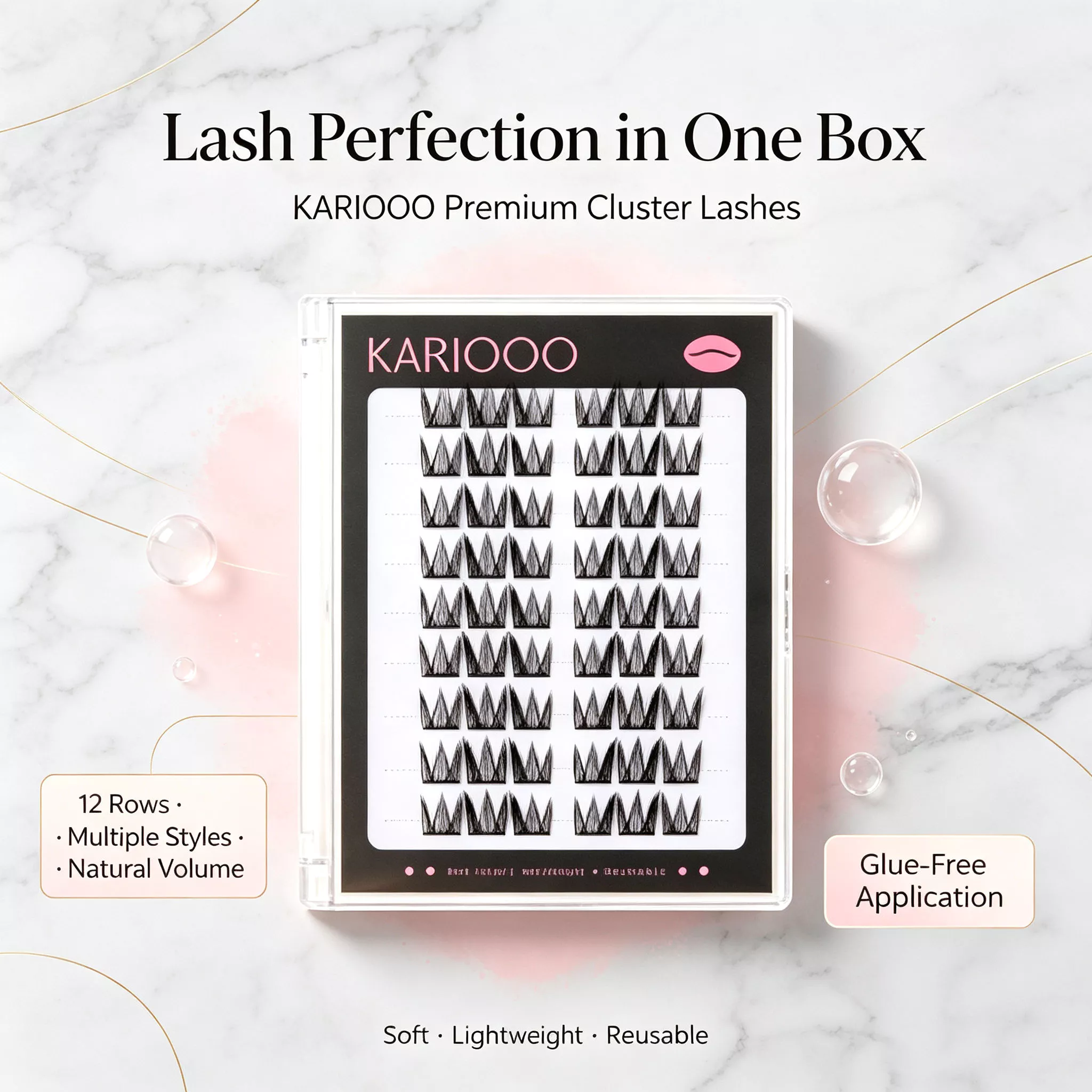 KA60-KA68 Self-Sticking Cat Eye Lashes – 3.0 ลุคบานธรรมชาติ ทาง่ายนํากลับมาใช้ใหม่ทุกวัน