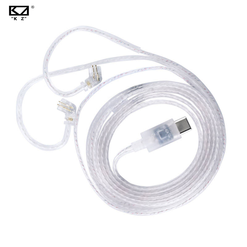 สายอัปเกรดชนิด Type-C เคลือบเงินพร้อม DAC และไมค์สําหรับหูฟัง KZ DQ6/ZAX/ZSX/ZSN PRO/ZS10 PRO