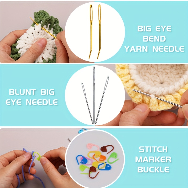 ชุดตะขอถักโครเชต์ 0.5-1.9 มม., ตะขอโครเชต์ยาวพิเศษพร้อมเข็มเส้นด้ายตาขนาดใหญ่และคลิปเครื่องหมายสําหรับลูกไม้ทอผ้าสีสุ่ม ราคา ถูกที่สุด ดีลบีเคเค แกลเลอรีภาพที่ 6