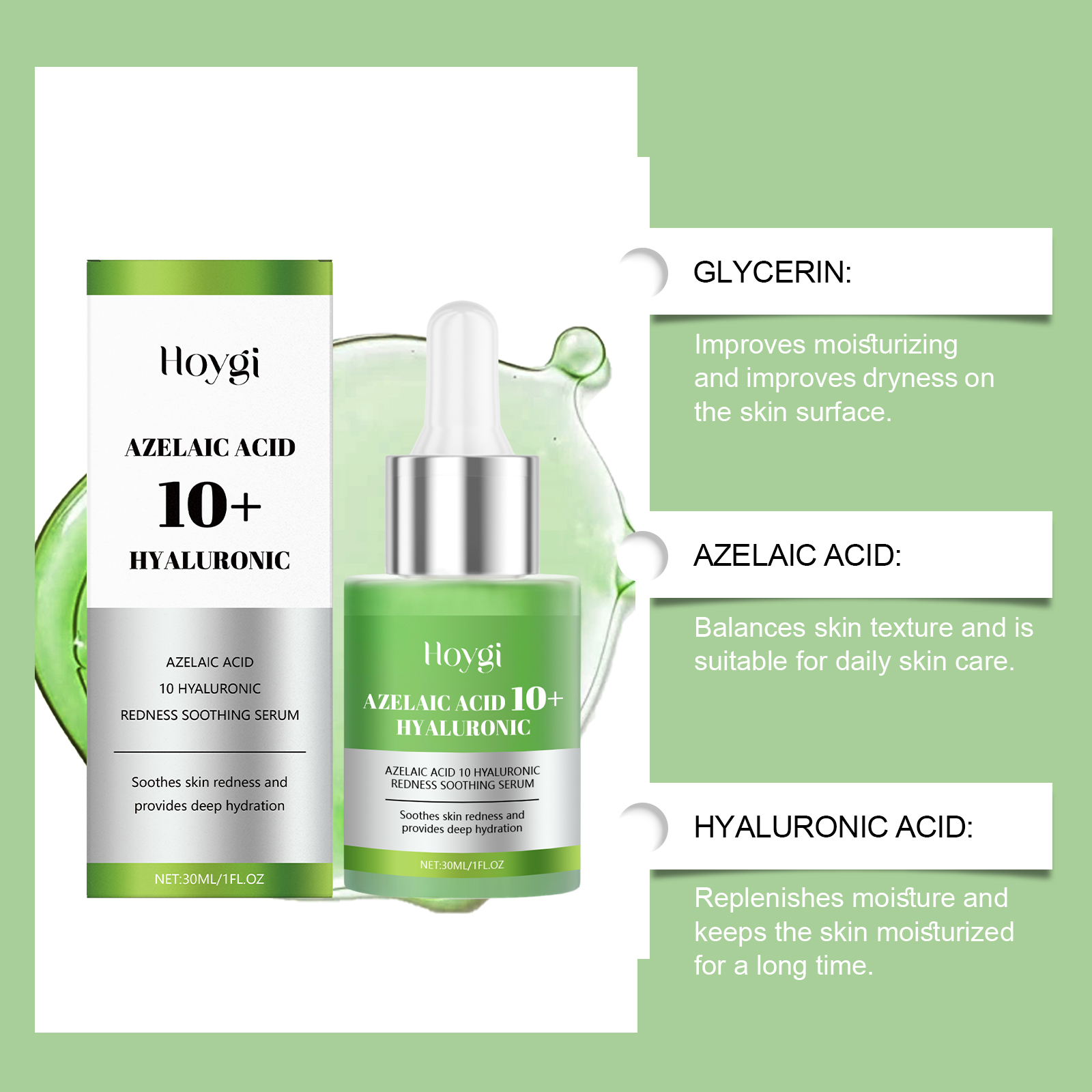 เซรั่มบรรเทาอาการแดง Hoygi กรดอะเซลาอิก 10% 30 มล. – ปลอบประโลม เติมความชุ่มชื้น เปล่งปลั่ง สําหรับผิวแพ้ง่าย ราคา ถูกที่สุด ดีลบีเคเค แกลเลอรีภาพที่ 5