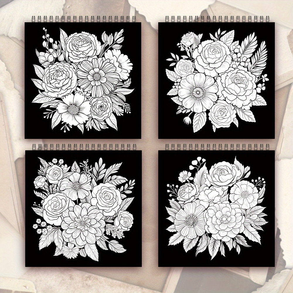 สมุดระบายสีสําหรับผู้ใหญ่แบบเกลียวผู้หญิง 30 แผ่น ขนาด 8.3×8.3 นิ้ว กระดาษ 100 แกรม เพื่อบรรเทาความเครียด ของขวัญงานปาร์ตี้ ราคา ถูกที่สุด ดีลบีเคเค แกลเลอรีภาพที่ 7