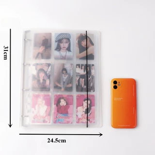 A4 Photocard Binder 9 Pocket Sleeves Polaroid KPOP Lomo Card Game Trading Card Holder อัลบั้มขนาดใหญ่