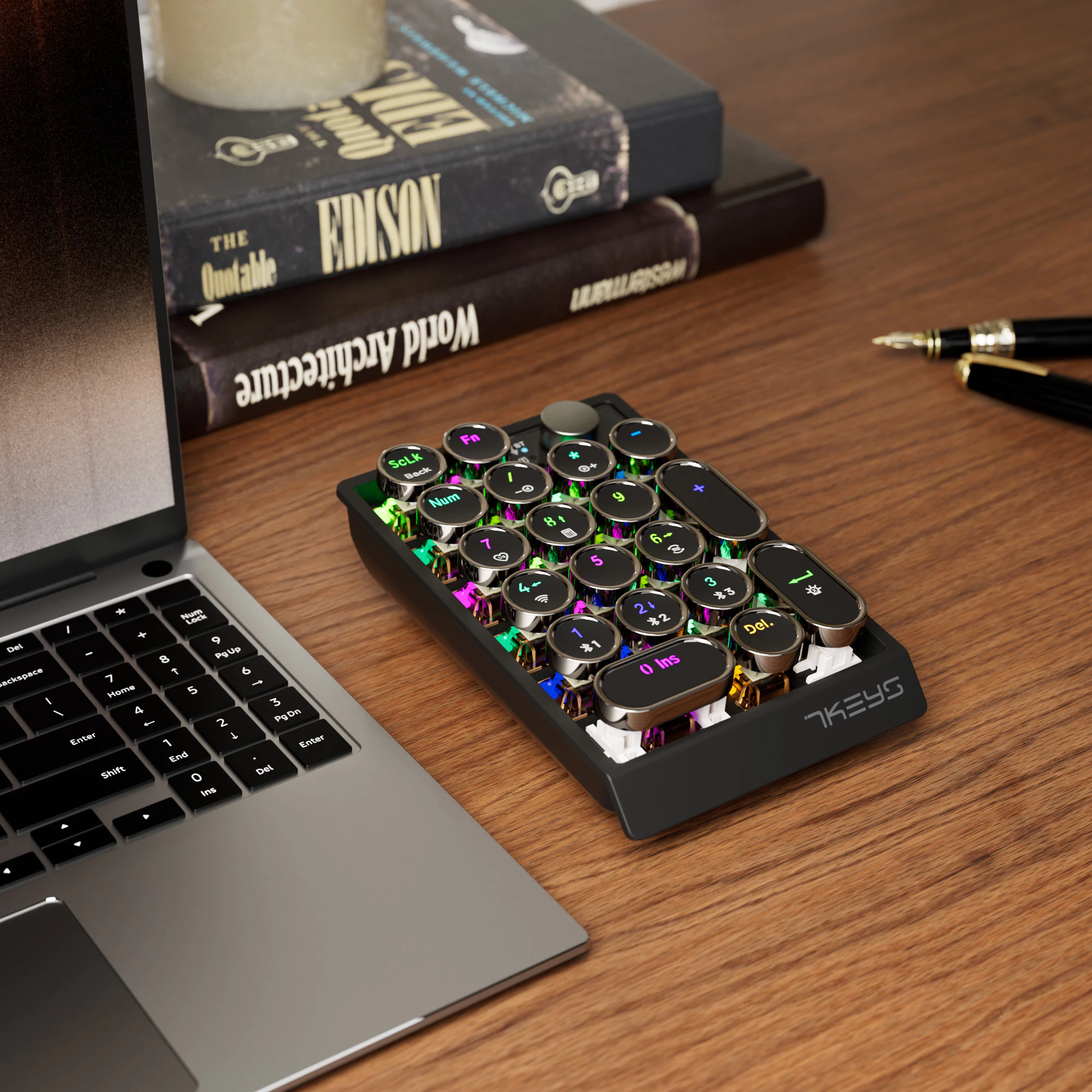 คีย์บอร์ดแมคคานิคอลไร้สาย บลูทูธ RGB มีแป้นตัวเลข Hot Swappable