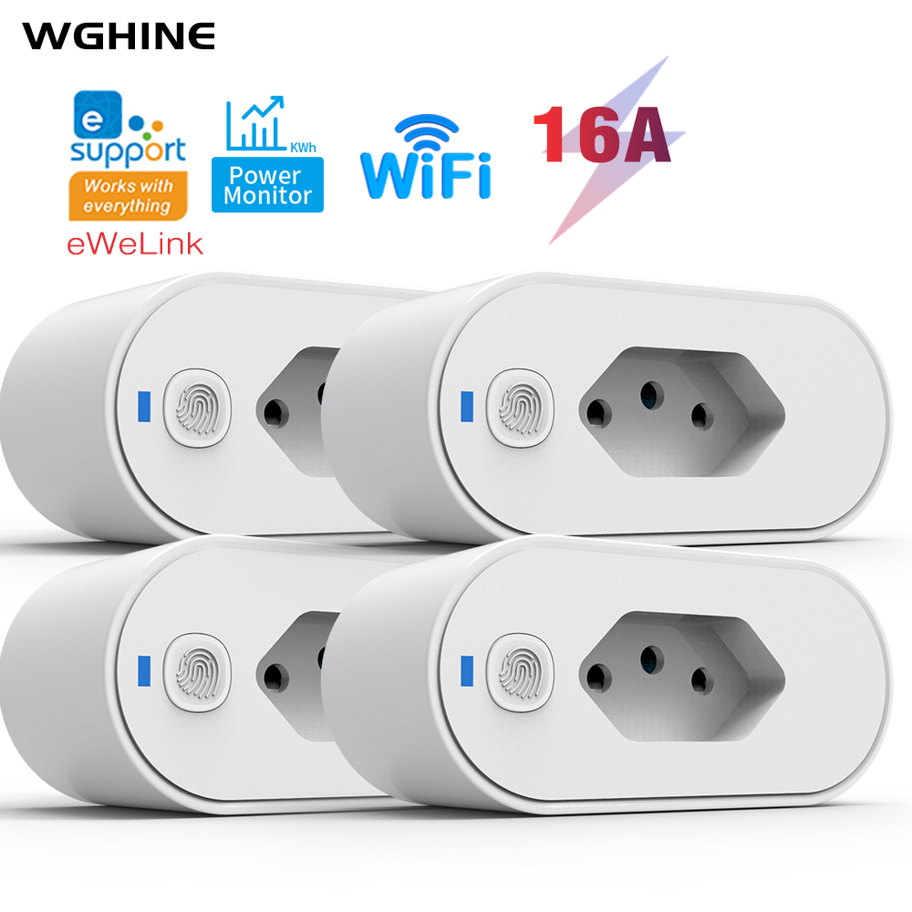 EWeLink 16A สมาร์ทปลั๊ก WiFi ปลั๊กไฟไร้สาย รองรับ Alexa และ Google Home ควบคุมด้วยเสียง