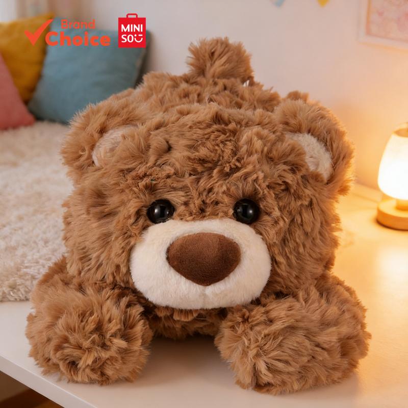 MINISO  ซีรีส์ตุ๊กตาหมีขนฟูนุ่มนิ่มนอนกอด ขนาด 35 ซม. × 15 ซม. × 13 ซม.