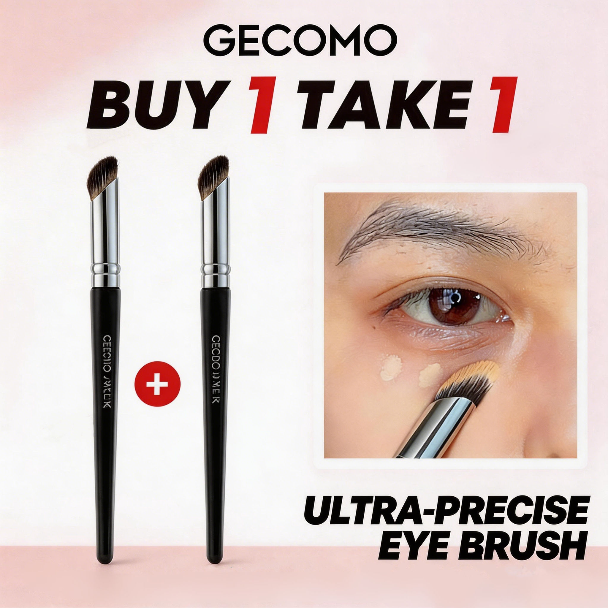 แปรงคอนซีลเลอร์ GECOMO ด้ามจับออกแบบตามหลักสรีรศาสตร์ เนื้อสัมผัสไม่ติดมือ ใช้ได้หลากหลายสําหรับคอนซ