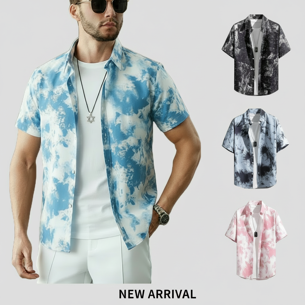 เสื้อเชิ้ตคอปกคิวบาสําหรับผู้ชาย - แขนสั้นระบายอากาศบาง, ฤดูร้อนเสื้อลําลองสําหรับทั้งชายและหญิง | มีชีวิตชีวา สี เหมาะสําหรับชายหาด ถนน & ปาร์ตี้