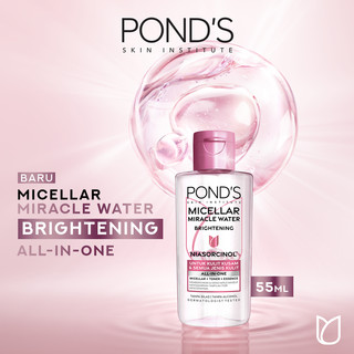 POND's Micellar Miracle Water Brightening 55ML - Menghapus makeup hingga 99% hanya dalam 1x usap!