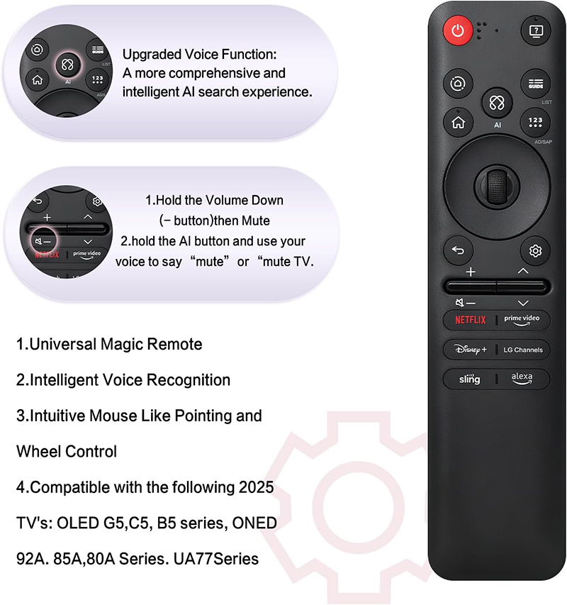 รีโมทอัจฉริยะ LG AI รองรับรุ่นปี 2025 – มีตัวชี้และ Alexa/MR25GA/MR24GA/MR23GA/MR22GA/MR21GA/MR20GA