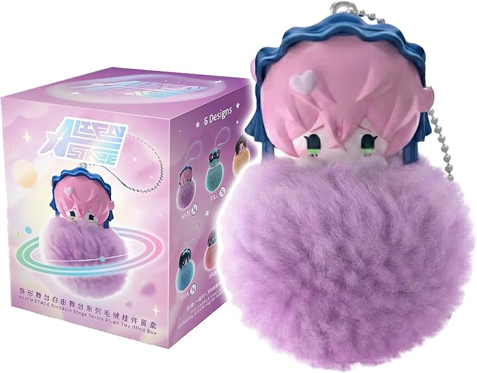 Alien Stage Free Stage Series Blind Box Pom พวงกุญแจ, อะนิเมะ ALST Mystery Plush Fluffy Bag Charms อุปกรณ์เสริม