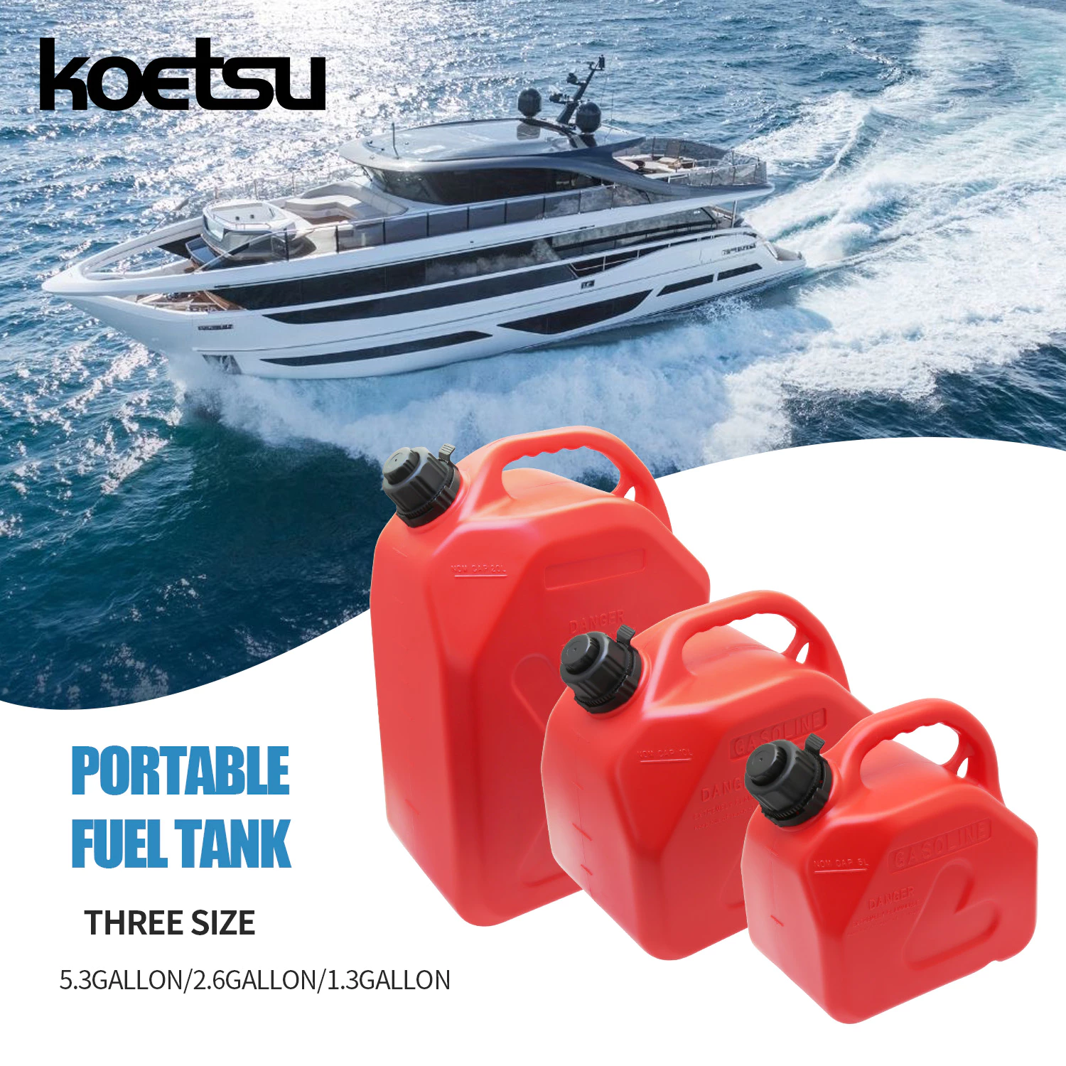 กระป๋องแก๊สพลาสติกแบบพกพาพร้อมล็อคป้องกันเด็ก 5L/10L/20L สําหรับรถจักรยานยนต์เรือรถยนต์