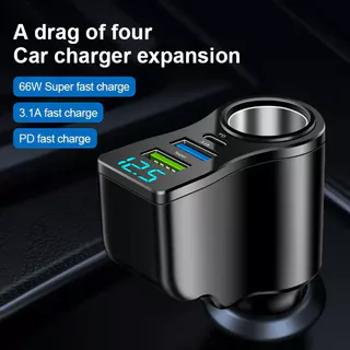 เครื่องชาร์จในรถยนต์ USB C สําหรับงานหนัก Pd ชาร์จเร็วพร้อมจอแสดงผลดิจิตอล
