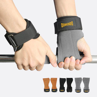 Cowhide Weight Lifting Grips ถุงมือยิมนาสติก Anti-Skid Gym ฟิตเนส Crossfit Trainining อุปกรณ์ 1 คู่