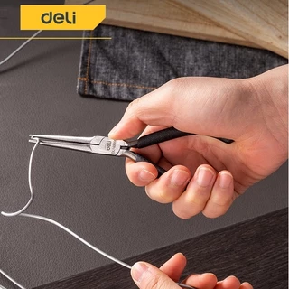 คีมปากแหลมขนาดเล็ก DELI ขนาด 6 นิ้ว เครื่องมือความแม่นยําทรงพลัง กะทัดรัด เหมาะสําหรับซ่อมอิเล็กทรอนิกส์ และงานประดิษฐ์ DIY