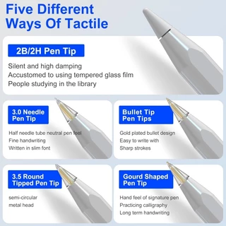 เปลี่ยน Nibs 6 ชิ้นสําหรับ Apple ดินสอ 1st 2nd Gen Pro ปากกาสไตลัสทนต่อการสึกหรอผสมการเขียนความรู้สึกชุดเคล็ดลับสําหรับการวาดภาพ