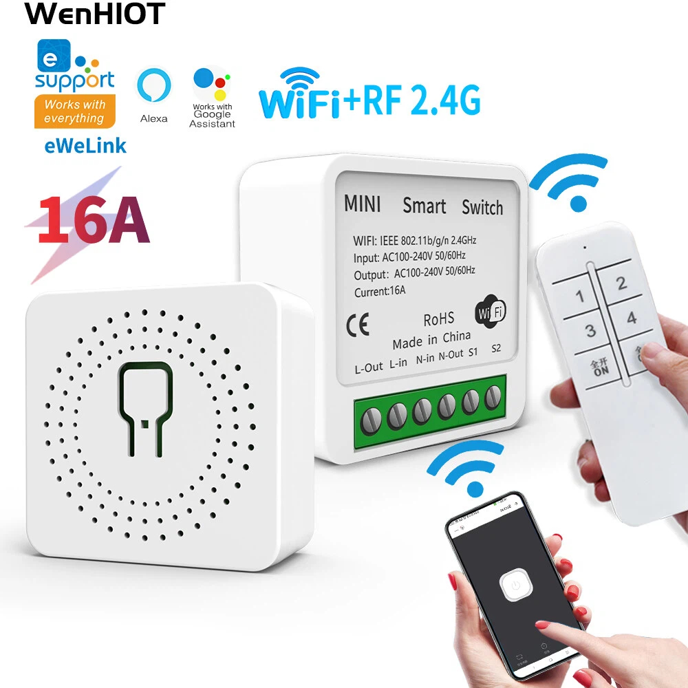 EWeLink 16A WiFi Mini Smart Switch รีเลย์ไร้สายทํางานร่วมกับ Alexa Google Home