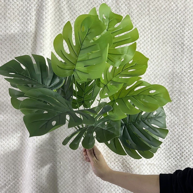 Faux Split Leaf Monstera 60 ซม.ไม่มีหม้อ,เต่าเทียมที่สมจริงกลับพืชสําหรับห้องนั่งเล่นตกแต่งสํานักงาน