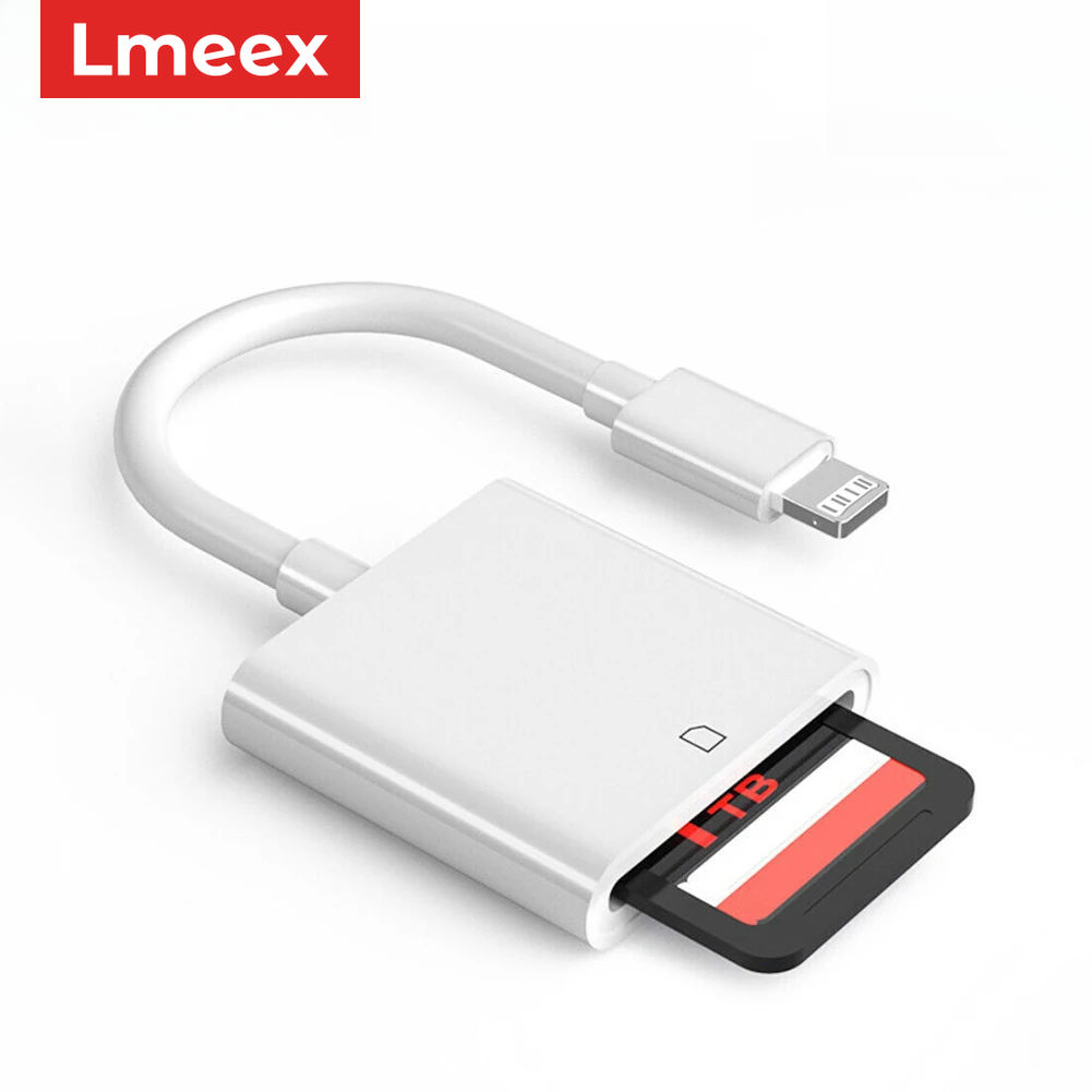 เครื่องอ่านการ์ด OTG Carder แบบหัวเชื่อมต่อ Lightning สําหรับ iPhone 14, 13, 12, 11 Pro Max, Mini, i