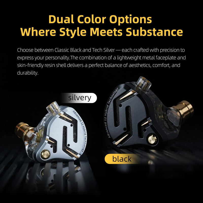KZ ZS12 PRO 2 หูฟัง In Ear Monitor หูฟัง 5BA1DD 6 Hybrid Driver หูฟังสําหรับเล่นเกมแบบมีสาย HiFi Clarity เสียง Immersive Bass IEMs สําหรับเล่นเกมนักดนตรีนักร้อง Audiophile