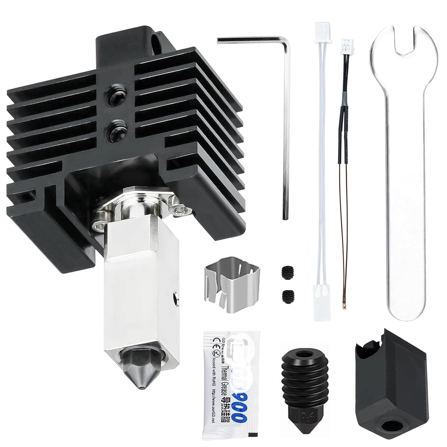 ชุดอัปเกรด Hotend Kit สําหรับเครื่อง 3D Bambu Labs X1/X1C พร้อมบล็อกฮีตเตอร์เคลือบทองแดง ท่อนําความร