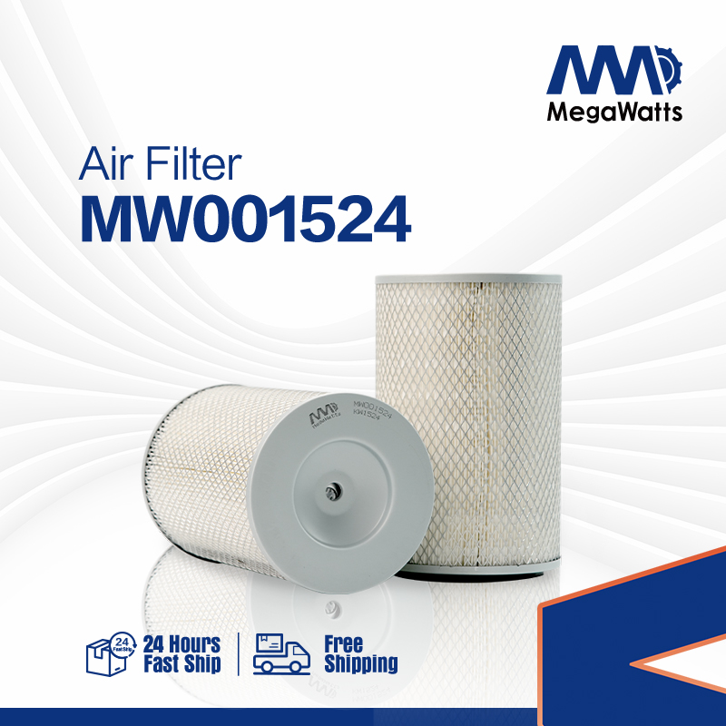 เมกะวัตต์ไส้กรองอากาศ KW1524 เข้ากันได้กับเครื่องยนต์ Cummins 4BTA3.9-G11 อะไหล่ MW001524